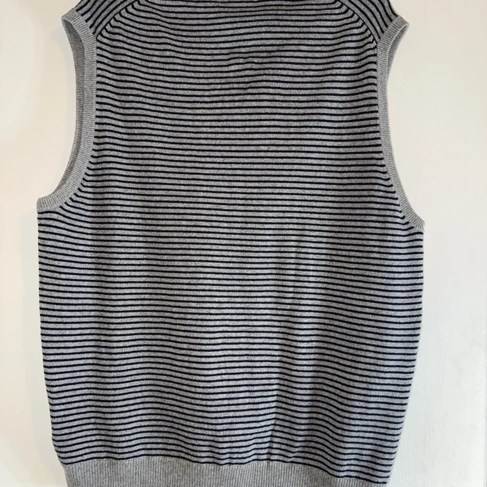 J. Crew Gray and Black Striped Knit Vest